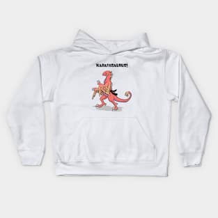 Karatesaurus - orange for bright backgrounds Kids Hoodie